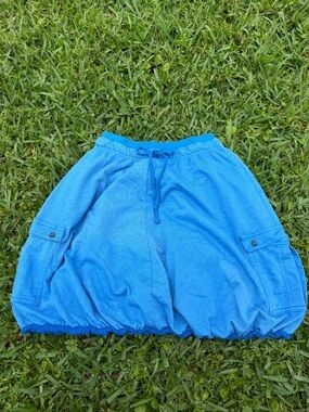 Hard Tail Vintage Y2K Blue Cargo Bubble Skirt XS Balloon Hem Utility Streetwear